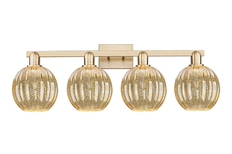Innovations 716-4W-CB-G458-7ME Four Light Bath Vanity, Champagne Bronze