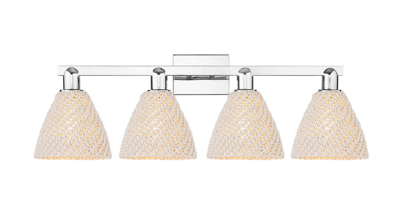 Innovations 716-4W-PC-NBD-75-NAT Four Light Bath Vanity, Polished Chrome