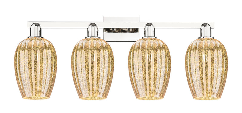Innovations 716-4W-PN-G457-6ME Four Light Bath Vanity, Polished Nickel
