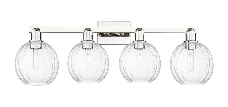 Innovations 716-4W-PN-G458-7CL Four Light Bath Vanity, Polished Nickel