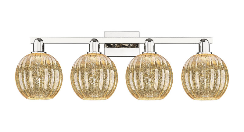Innovations 716-4W-PN-G458-7ME Four Light Bath Vanity, Polished Nickel