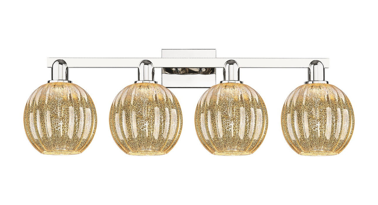 Innovations 716-4W-PN-G458-7ME Four Light Bath Vanity, Polished Nickel