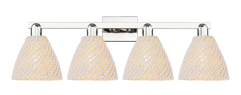 Innovations 716-4W-PN-NBD-75-NAT Four Light Bath Vanity, Polished Nickel