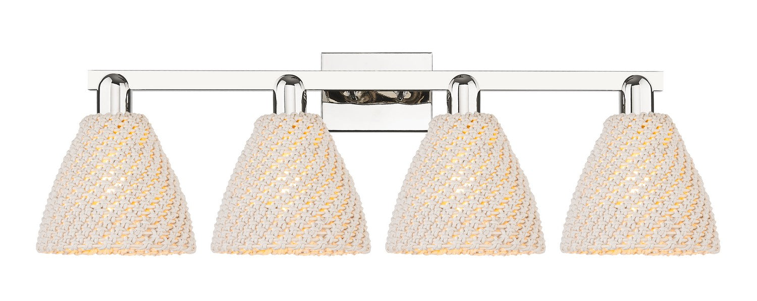 Innovations 716-4W-PN-NBD-75-NAT Four Light Bath Vanity, Polished Nickel