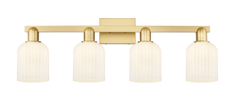 Innovations 716-4W-SG-G559-5GWH Four Light Bath Vanity, Satin Gold