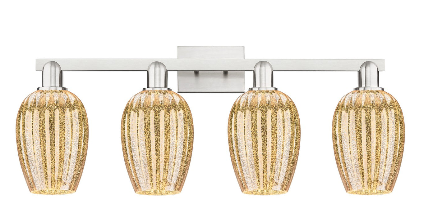 Innovations 716-4W-SN-G457-6ME Four Light Bath Vanity, Brushed Satin Nickel