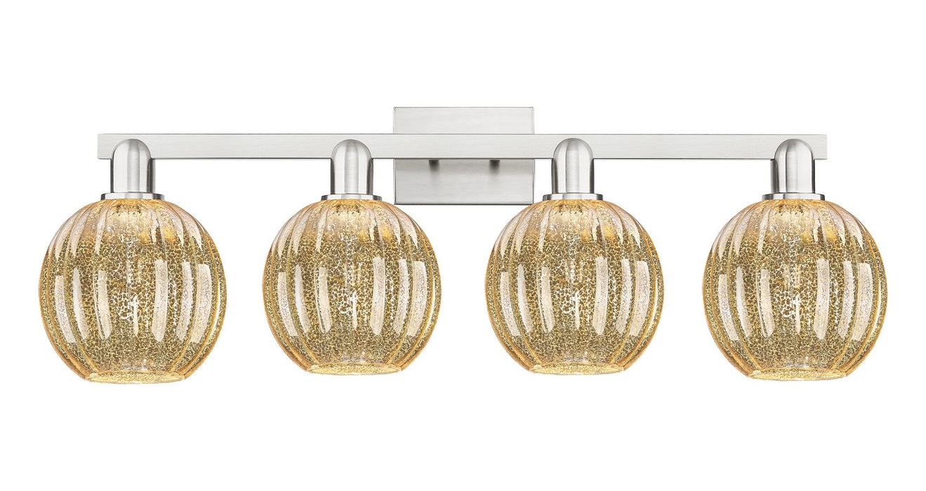 Innovations 716-4W-SN-G458-7ME Four Light Bath Vanity, Brushed Satin Nickel