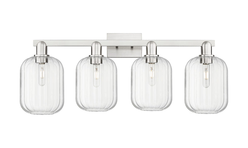 Innovations 716-4W-SN-G460-7CL Four Light Bath Vanity, Brushed Satin Nickel