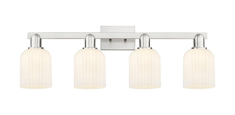 Innovations 716-4W-SN-G559-5GWH Four Light Bath Vanity, Brushed Satin Nickel