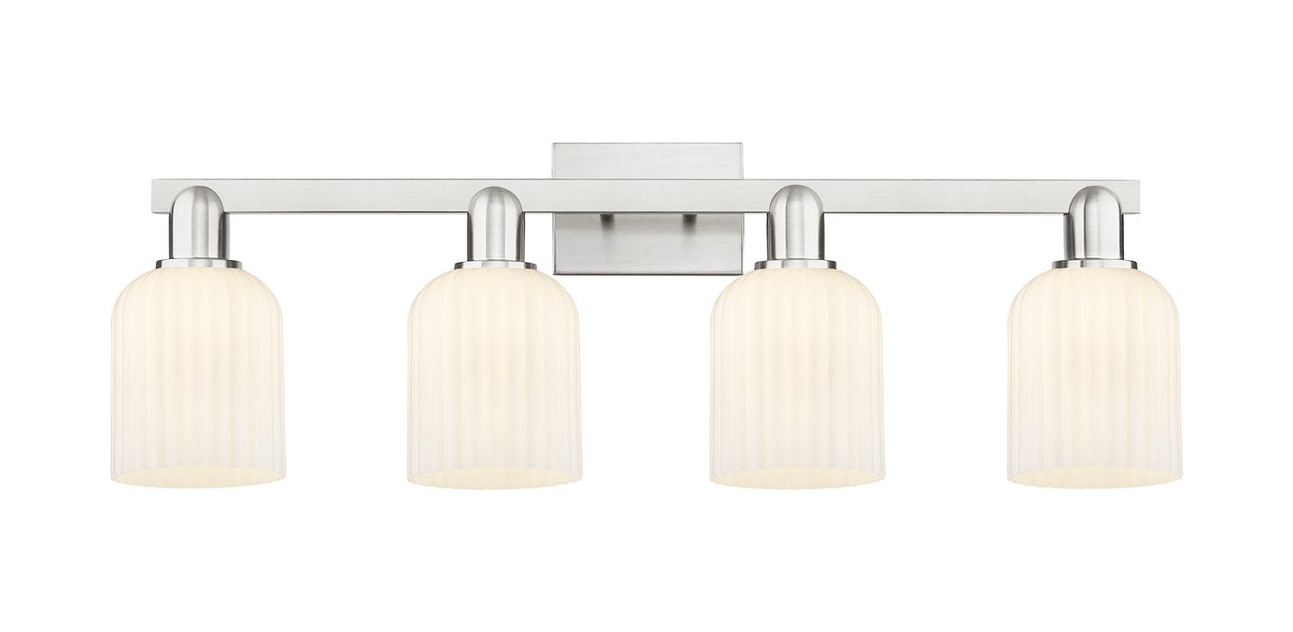 Innovations 716-4W-SN-G559-5GWH Four Light Bath Vanity, Brushed Satin Nickel