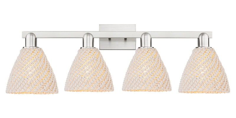 Innovations 716-4W-SN-NBD-75-NAT Four Light Bath Vanity, Brushed Satin Nickel