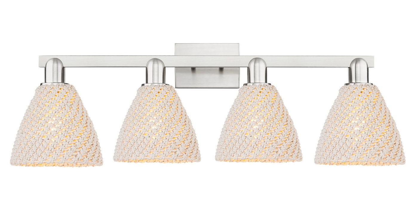 Innovations 716-4W-SN-NBD-75-NAT Four Light Bath Vanity, Brushed Satin Nickel