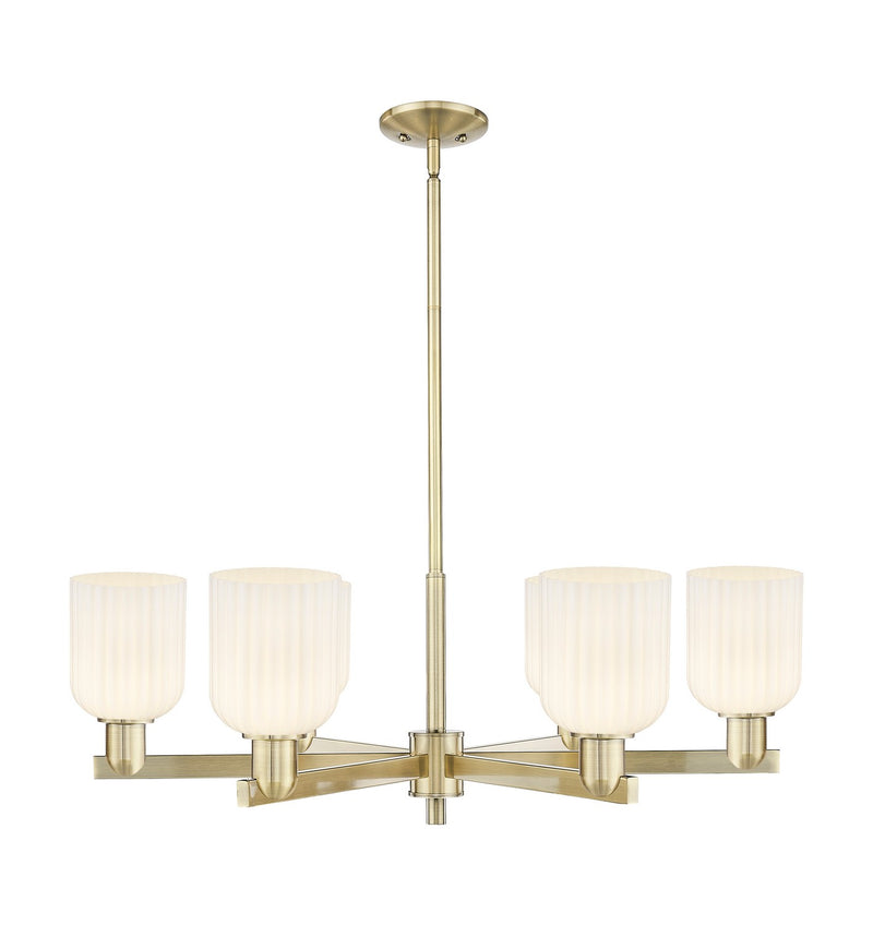 Innovations 716-6CR-AB-G559-5GWH Six Light Chandelier, Antique Brass