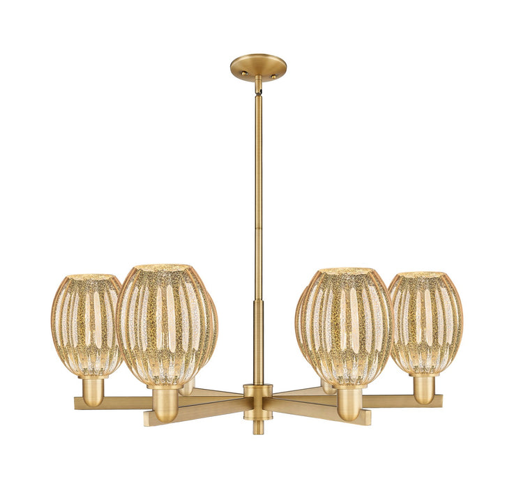 Innovations 716-6CR-BB-G459-6ME Six Light Chandelier, Brushed Brass