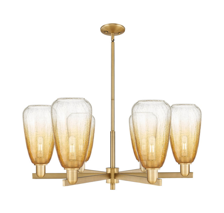 Innovations 716-6CR-BB-G480-6AM Six Light Chandelier, Brushed Brass