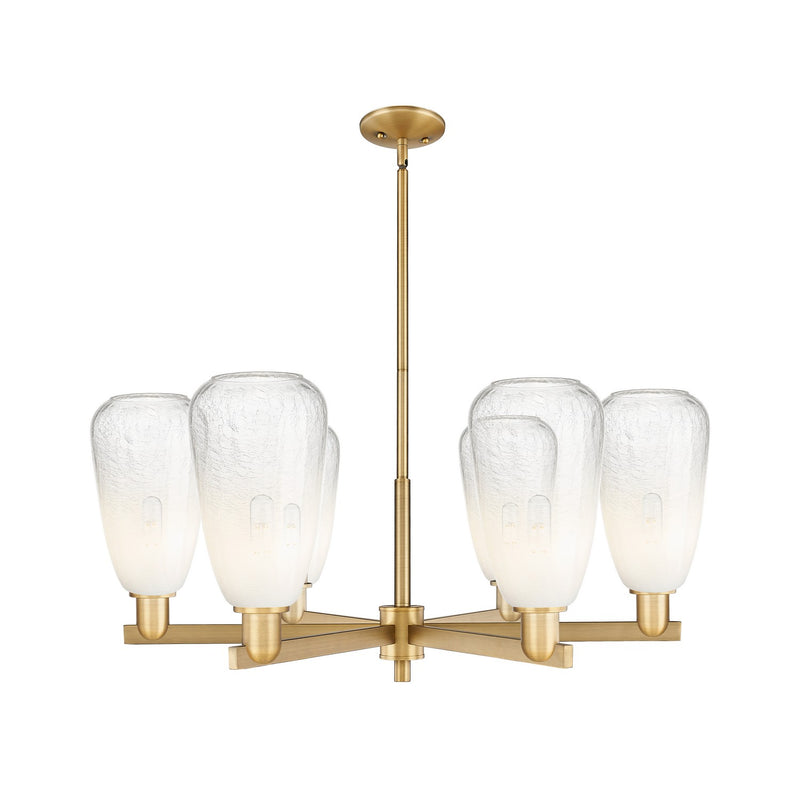 Innovations 716-6CR-BB-G480-6OP Six Light Chandelier, Brushed Brass