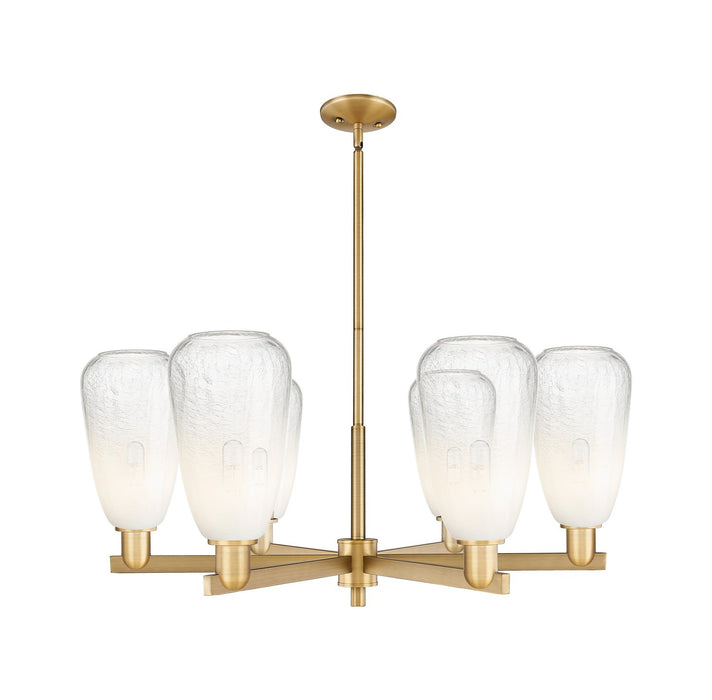 Innovations 716-6CR-BB-G480-6OP Six Light Chandelier, Brushed Brass