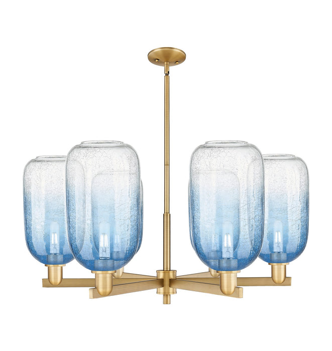 Innovations 716-6CR-BB-G482-7SB Six Light Chandelier, Brushed Brass