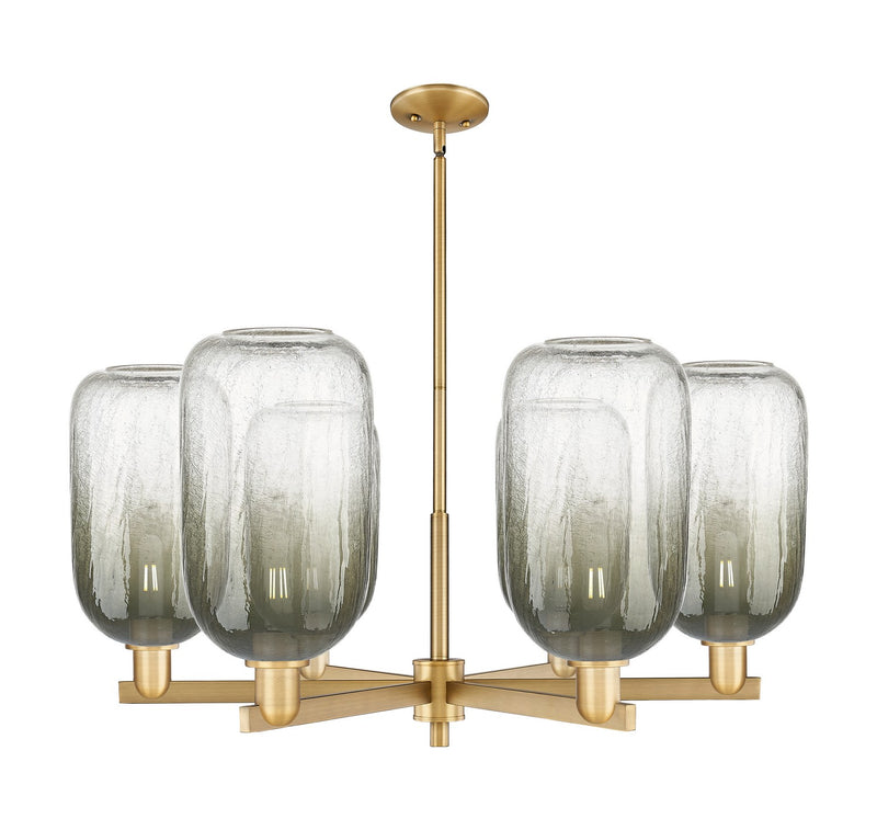 Innovations 716-6CR-BB-G482-7SL Six Light Chandelier, Brushed Brass