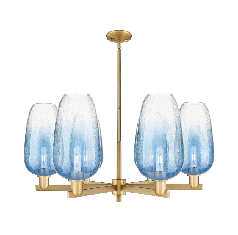 Innovations 716-6CR-BB-G484-7SB Six Light Chandelier, Brushed Brass