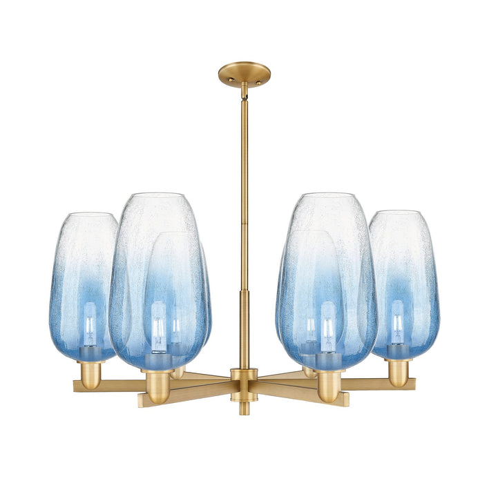 Innovations 716-6CR-BB-G484-7SB Six Light Chandelier, Brushed Brass