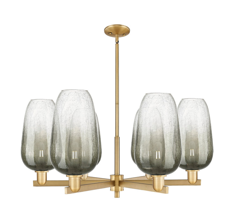 Innovations 716-6CR-BB-G484-7SL Six Light Chandelier, Brushed Brass