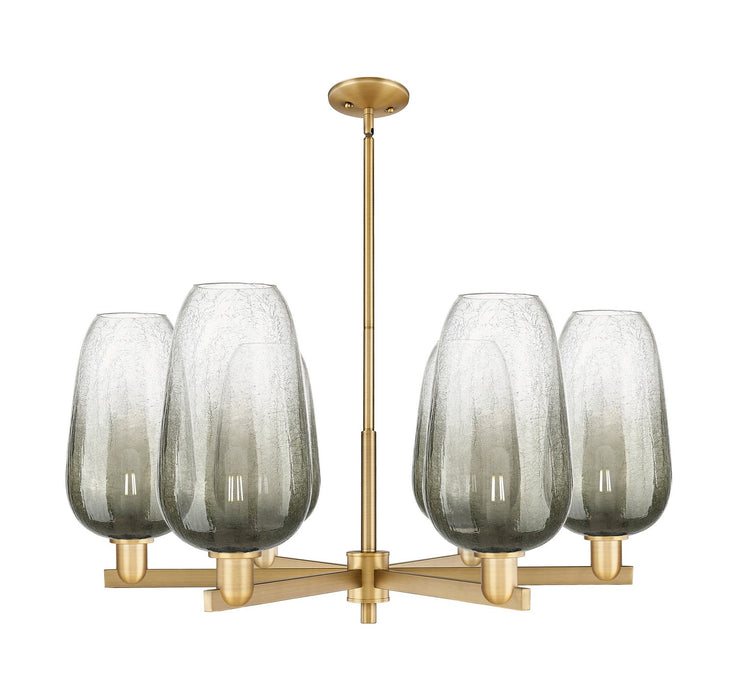 Innovations 716-6CR-BB-G484-7SL Six Light Chandelier, Brushed Brass