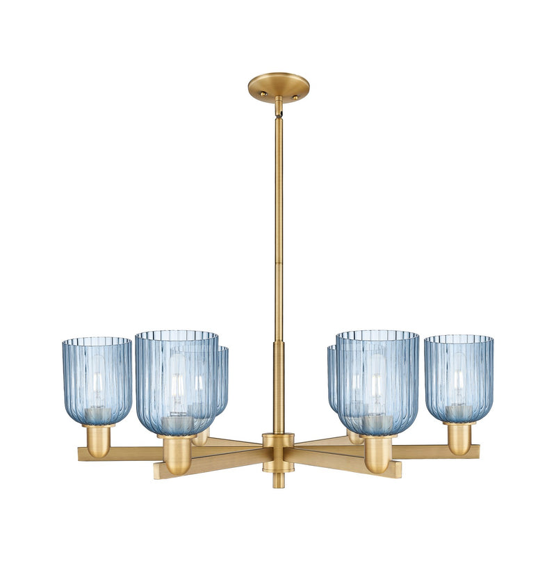 Innovations 716-6CR-BB-G559-5BL Six Light Chandelier, Brushed Brass