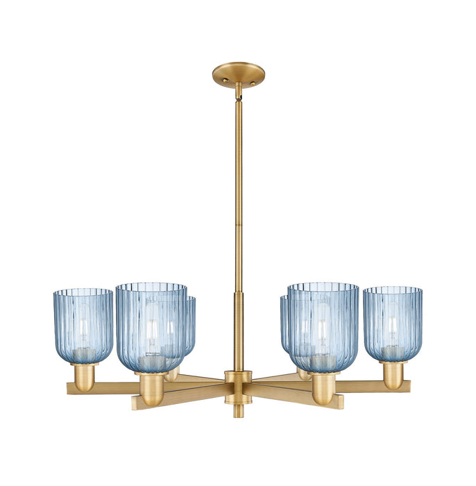 Innovations 716-6CR-BB-G559-5BL Six Light Chandelier, Brushed Brass