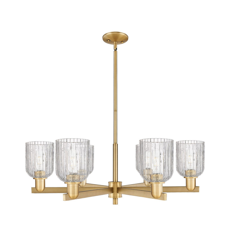 Innovations 716-6CR-BB-G559-5CL Six Light Chandelier, Brushed Brass