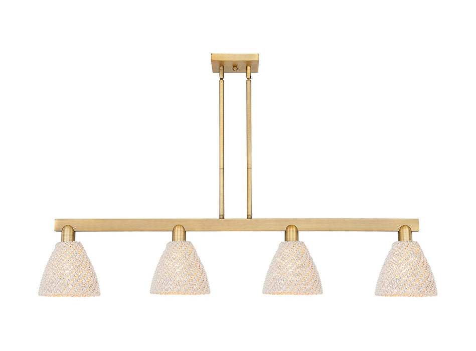 Innovations 716-6CR-BB-NBD-75-NAT Six Light Chandelier, Brushed Brass