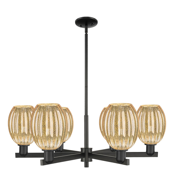 Innovations 716-6CR-BK-G459-6ME Six Light Chandelier, Matte Black