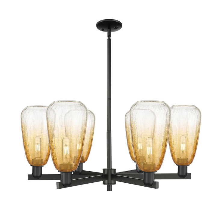 Innovations 716-6CR-BK-G480-6AM Six Light Chandelier, Matte Black