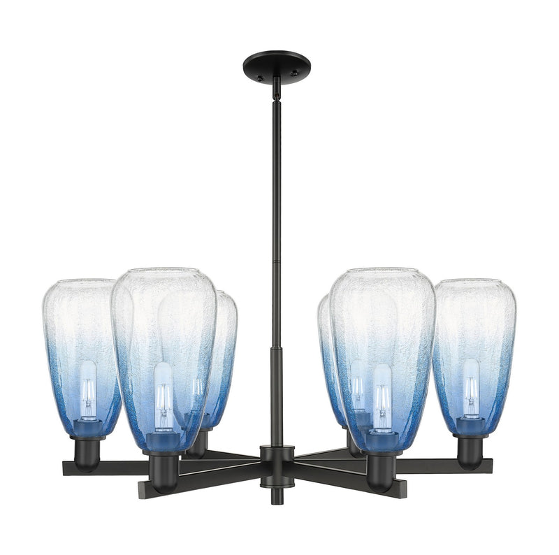 Innovations 716-6CR-BK-G480-6SB Six Light Chandelier, Matte Black