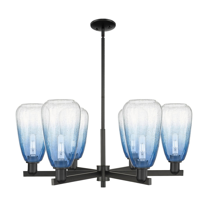 Innovations 716-6CR-BK-G480-6SB Six Light Chandelier, Matte Black