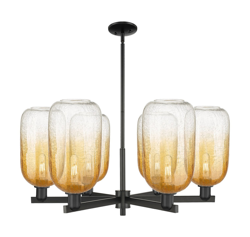 Innovations 716-6CR-BK-G482-7AM Six Light Chandelier, Matte Black