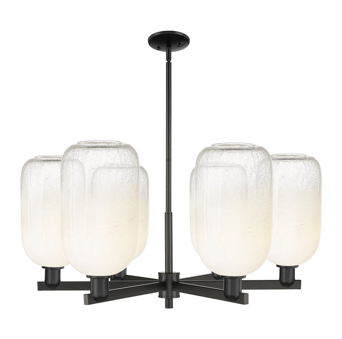 Innovations 716-6CR-BK-G482-7OP Six Light Chandelier, Matte Black