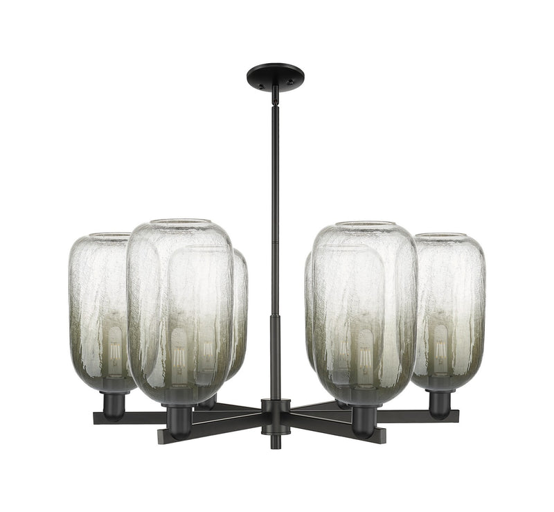 Innovations 716-6CR-BK-G482-7SL Six Light Chandelier, Matte Black