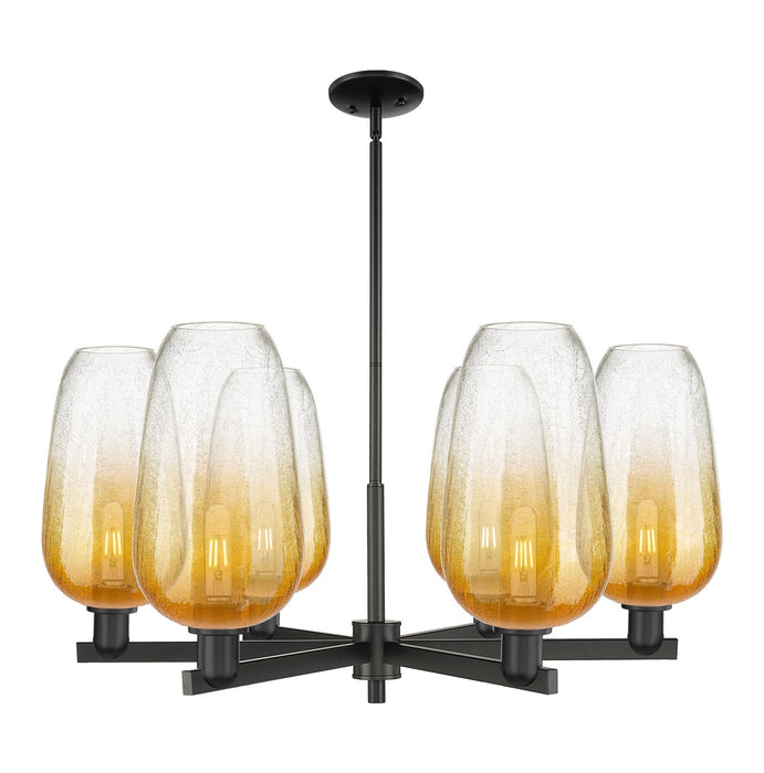 Innovations 716-6CR-BK-G484-7AM Six Light Chandelier, Matte Black