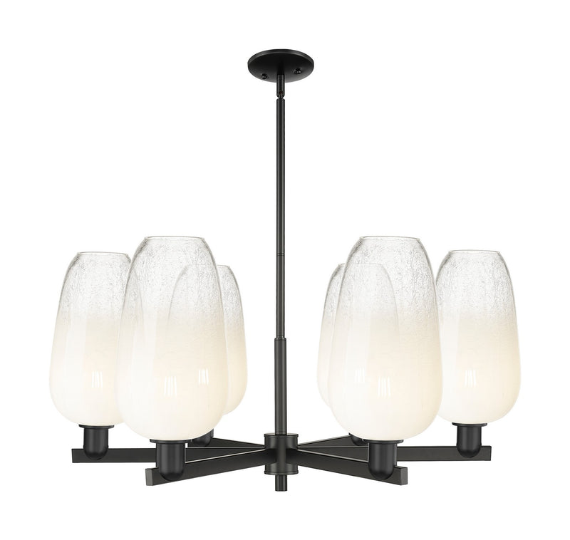 Innovations 716-6CR-BK-G484-7OP Six Light Chandelier, Matte Black