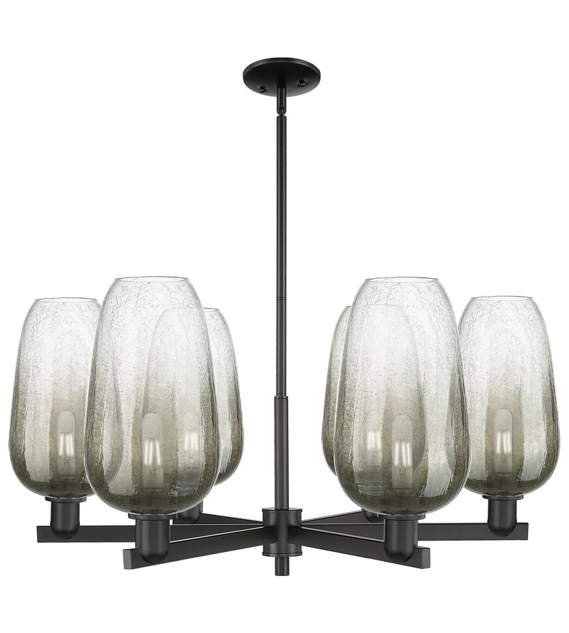 Innovations 716-6CR-BK-G484-7SL Six Light Chandelier, Matte Black