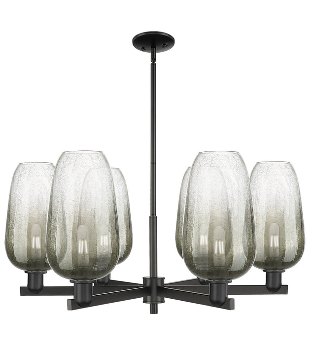 Innovations 716-6CR-BK-G484-7SL Six Light Chandelier, Matte Black