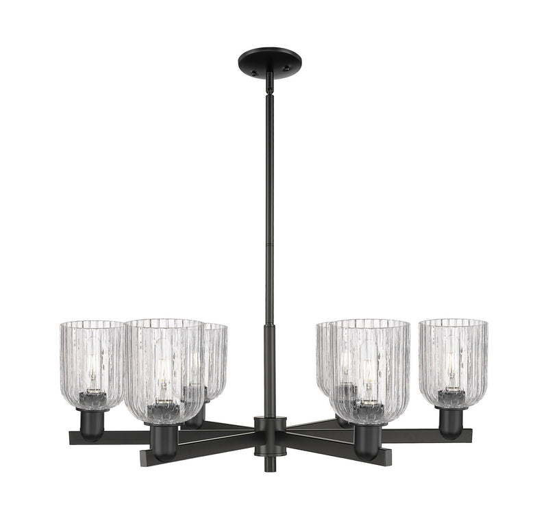 Innovations 716-6CR-BK-G559-5CL Six Light Chandelier, Matte Black
