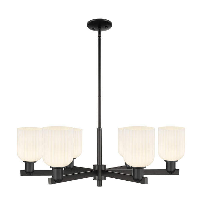 Innovations 716-6CR-BK-G559-5GWH Six Light Chandelier, Matte Black