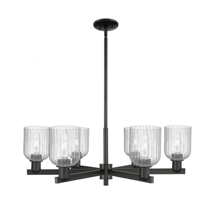Innovations 716-6CR-BK-G559-5SDY Six Light Chandelier, Matte Black