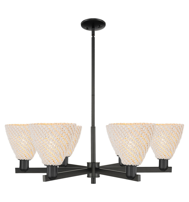 Innovations 716-6CR-BK-NBD-75-NAT Six Light Chandelier, Matte Black