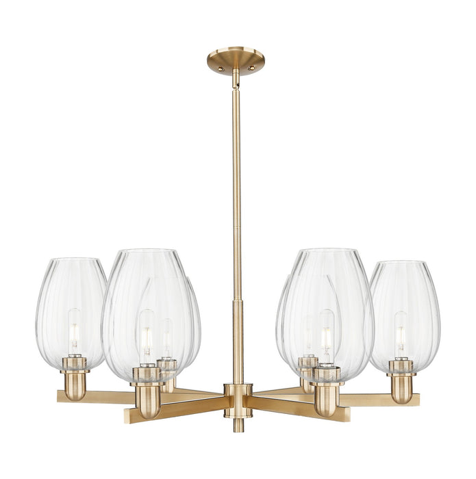 Innovations 716-6CR-CB-G457-6CL Six Light Chandelier, Champagne Bronze