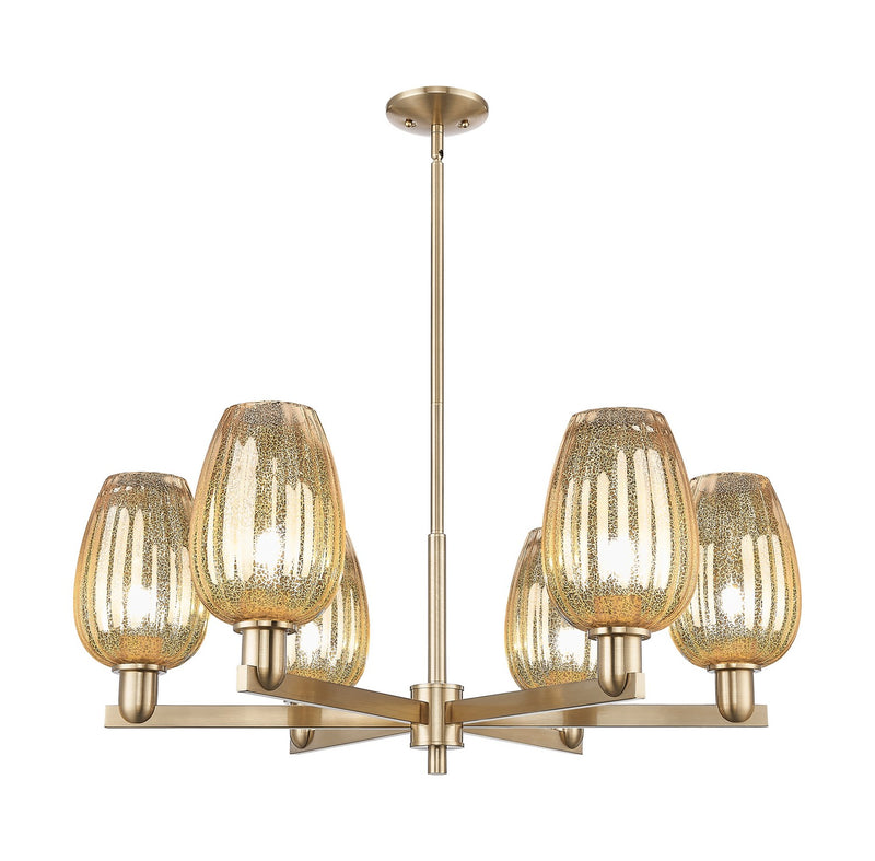 Innovations 716-6CR-CB-G457-6ME Six Light Chandelier, Champagne Bronze
