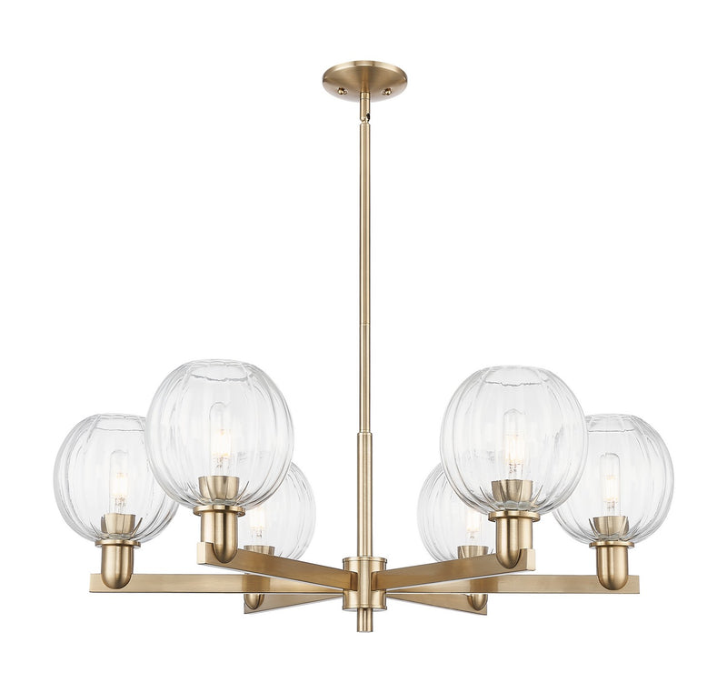 Innovations 716-6CR-CB-G458-7CL Six Light Chandelier, Champagne Bronze