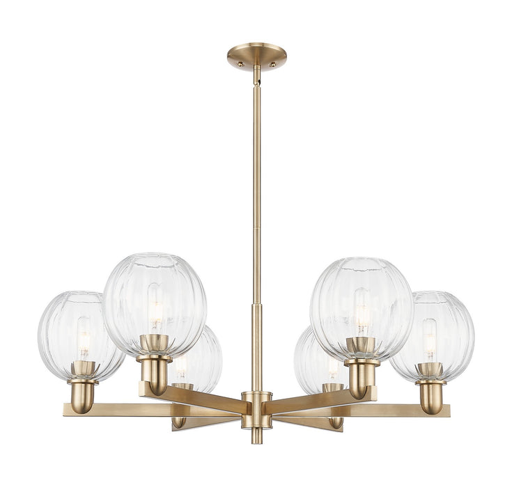 Innovations 716-6CR-CB-G458-7CL Six Light Chandelier, Champagne Bronze